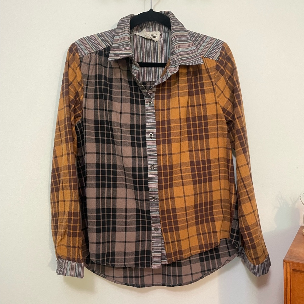 Savanna Jane Mixed Print Patchwork Buttondown - image 2